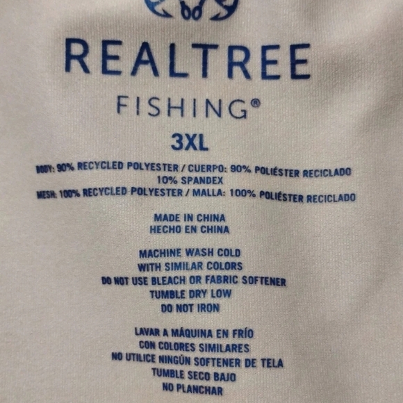Real Tree Fishing Long Sleeve Top Red White Blue Men's Size 3XL - Picture 4 of 4